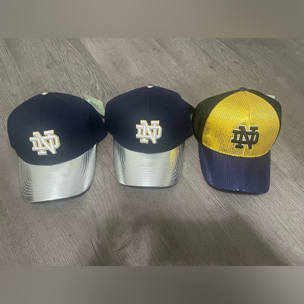 3 Notre Dame Fighting Irish Adjustable Hats